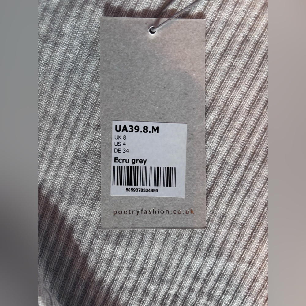 Poetry Light Gray Ribbed Knit Top - Picture 5 of 6